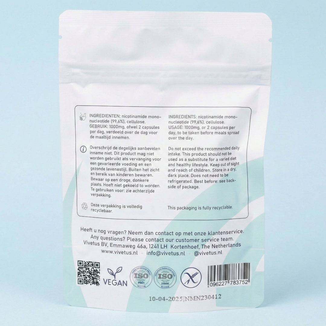 Vivetus® NMN (60 x 500mg capsules) NAD+ booster