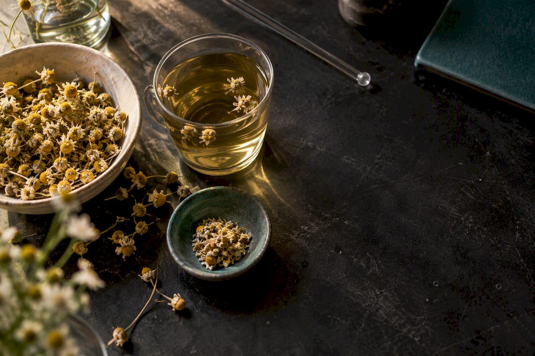 Chamomile flowers and infusion in research setting