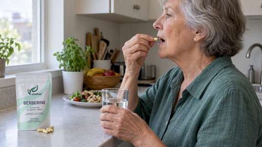 Older adult taking berberine before a meal